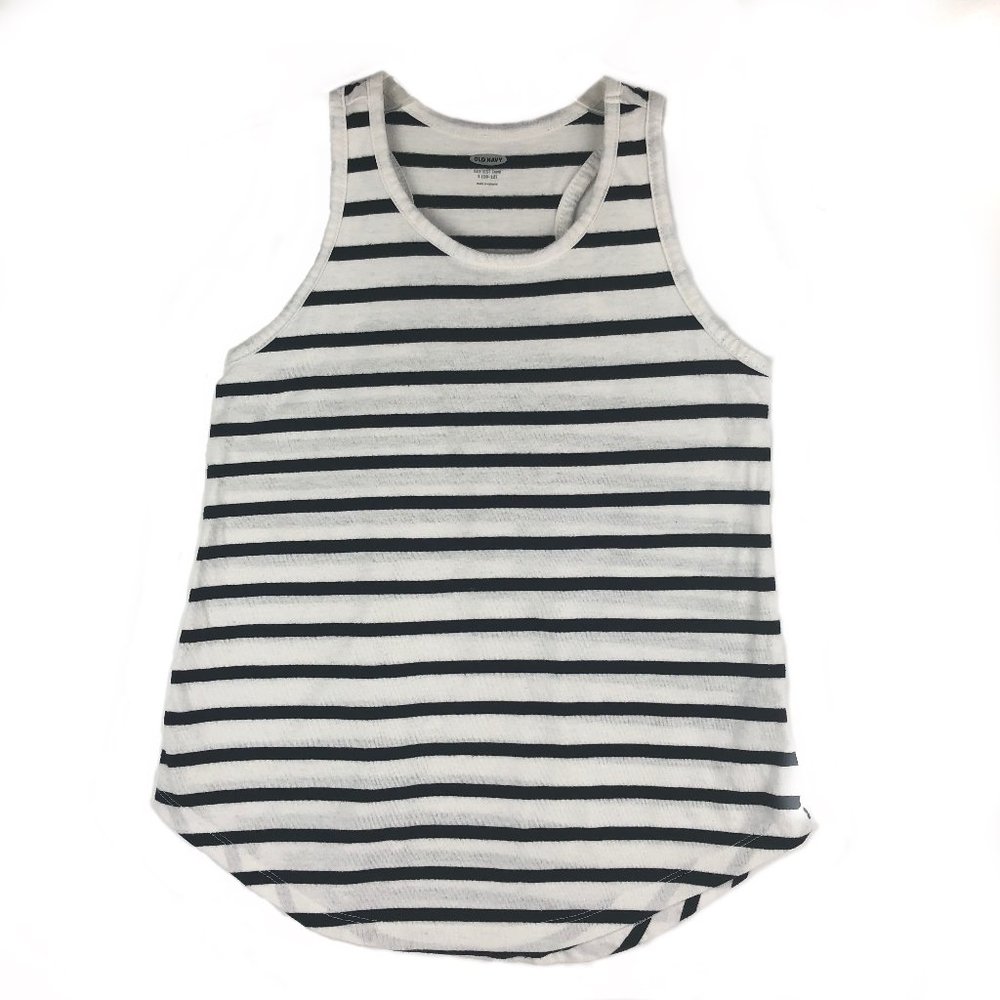 Old Navy Girls black and white striped tank